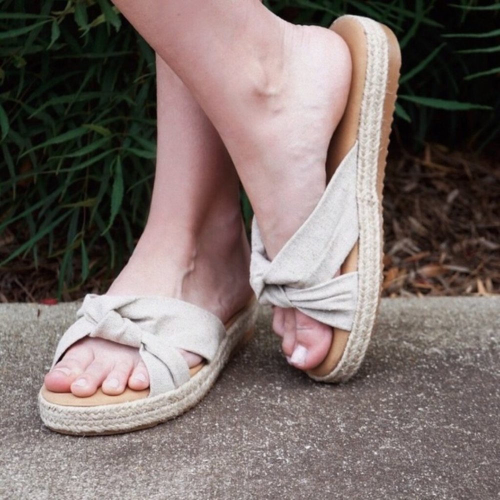 GO YOUR OWN WAY ESPADRILLE HEEL SLIP ON SANDAL-TAN